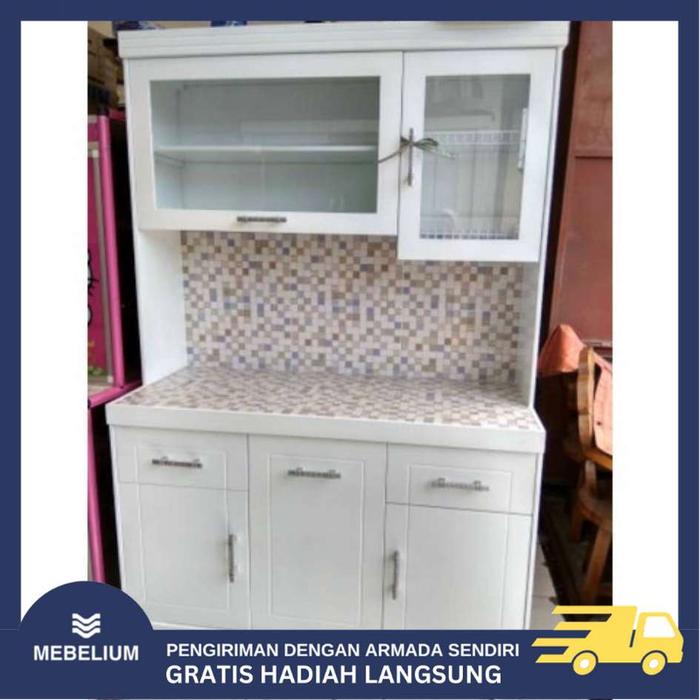 Gambar [FREE ONGKIR] Kabinet Dapur Hidrolik 4 Pintu | Lemari Dapur Rak Piring - Hijau dari Mebelium undefined 5 Tokopedia