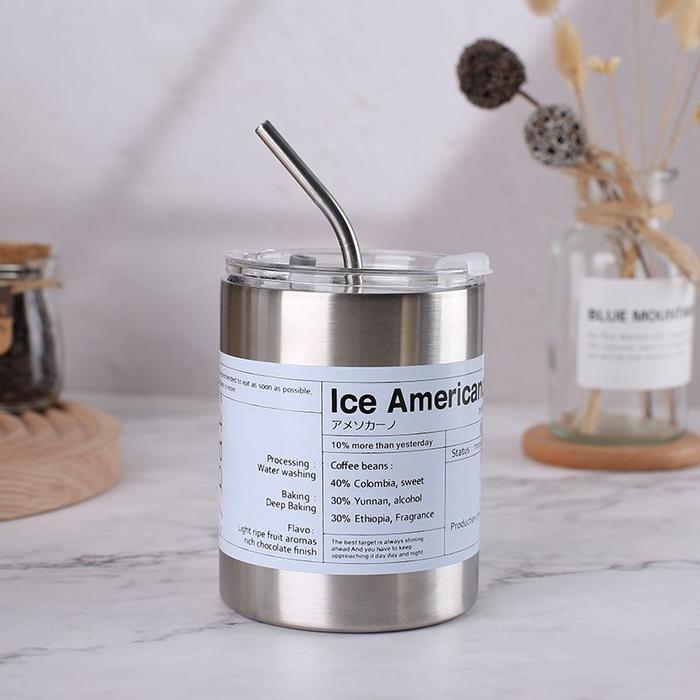 Gambar Tumbler VIRAL ! Cup Stainless Steel Gelas Coffee Tahan Panas Dingin - 320ml Stainless dari HS PACKAGING undefined Tokopedia