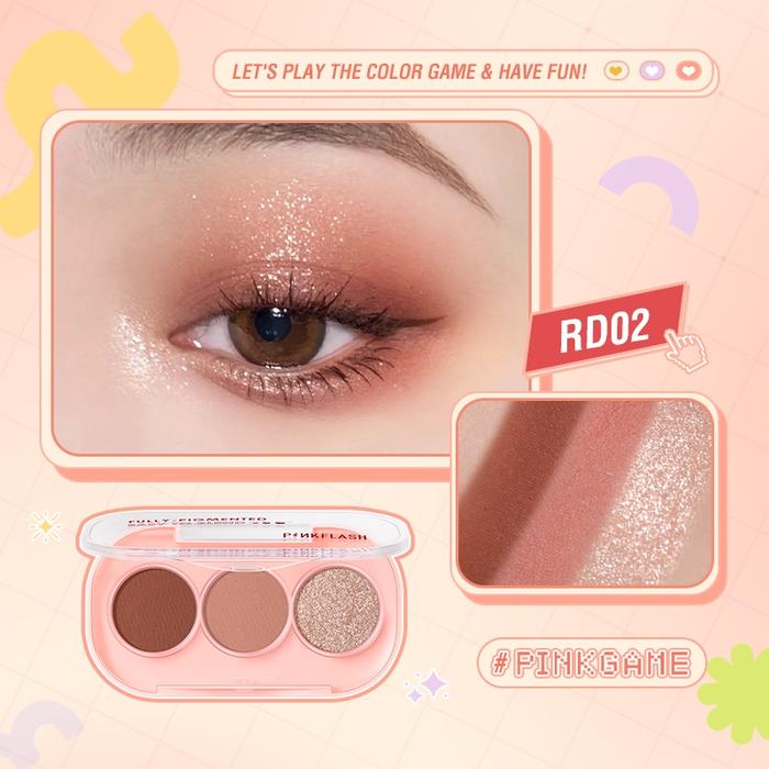 Gambar PINKFLASH 3 PAN EYESHADOW PF-E23 - RD02 dari RITARA_NEW undefined Tokopedia