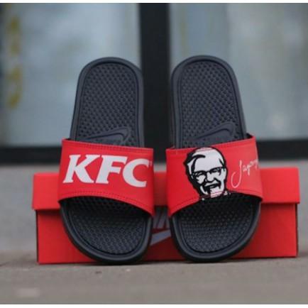 Jual SALE SANDAL SLOP PRIA WANITA Nik Benassi X KFC Red Whit