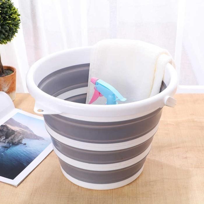 Gambar Ember Lipat 10 Liter Baskom Portable Water Bucket Foldable Collapsible - Bulat 10 Liter dari Dara Store__NEW undefined Tokopedia
