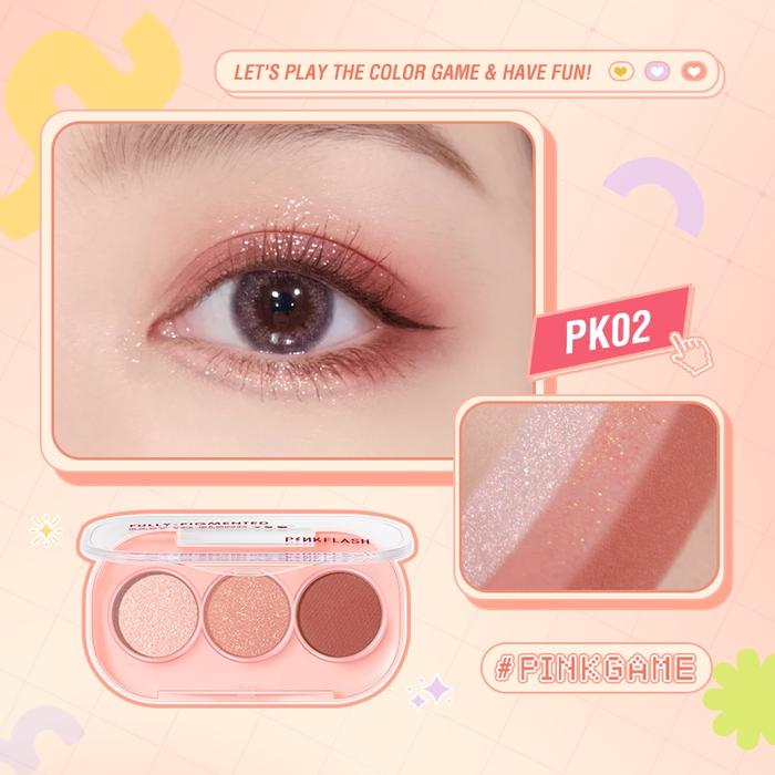 Gambar PINKFLASH 3 PAN EYESHADOW PF-E23 - PK02 dari RITARA_NEW undefined Tokopedia