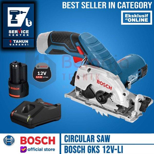 Bosch Mesin Circular Saw Cordless Gks 12v-li Charger Baterai 12 V