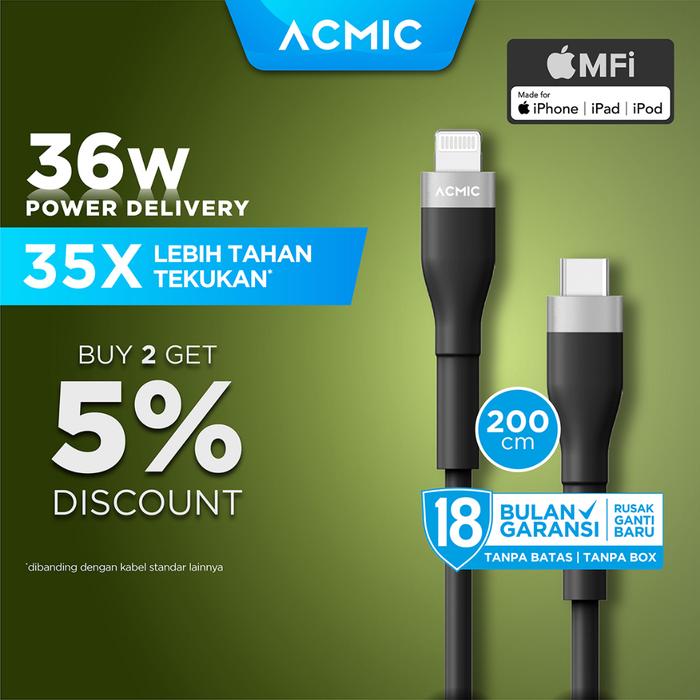 Charger Acmic Mfi Jual ACMIC UNILINE APPLE MFI CABLE ORIGINAL - Main Image