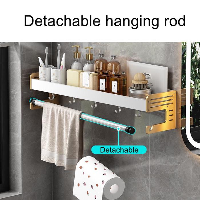 Gambar Cahaya Mewah Putih/Emas Aksesoris Kamar Mandi Rak Shampo Shower Rak dari DennyCapcus undefined Tokopedia