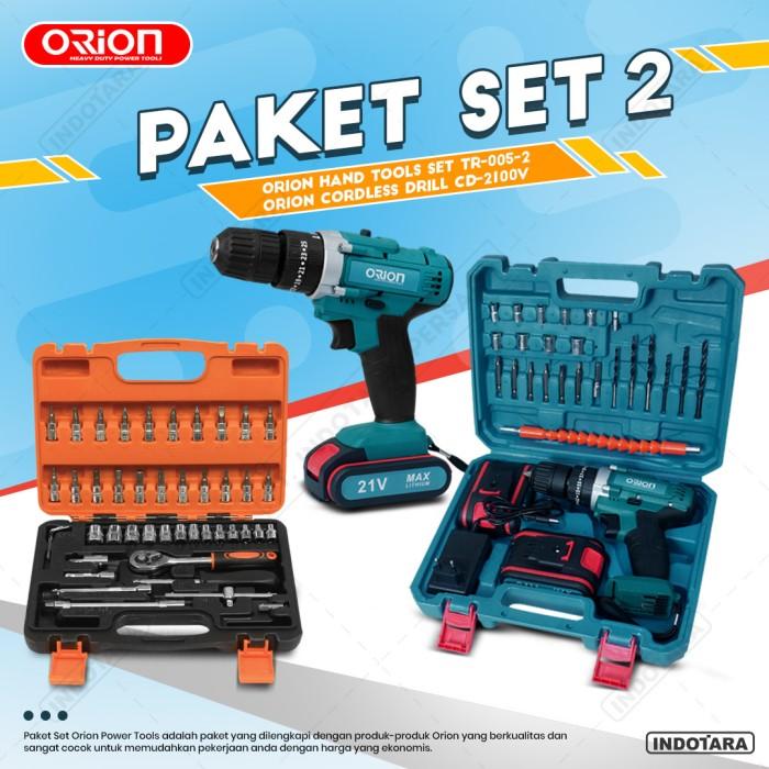 Gambar TERHEMATT PAKET SET 2 - CORDLESS DRILL CD-2100V - HAND TOOLS TR-005-2 dari Giantzla undefined Tokopedia