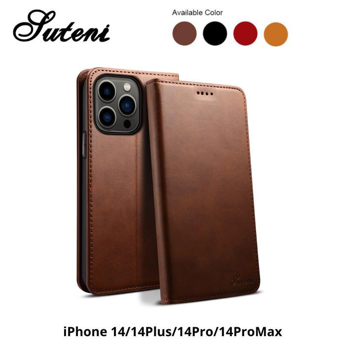 Gambar Leather Flip Case iPhone 14 Pro Max Plus Casing Kulit Card Holder - iPhone 14, Cokelat Tua dari Fiorente Stuff undefined Tokopedia