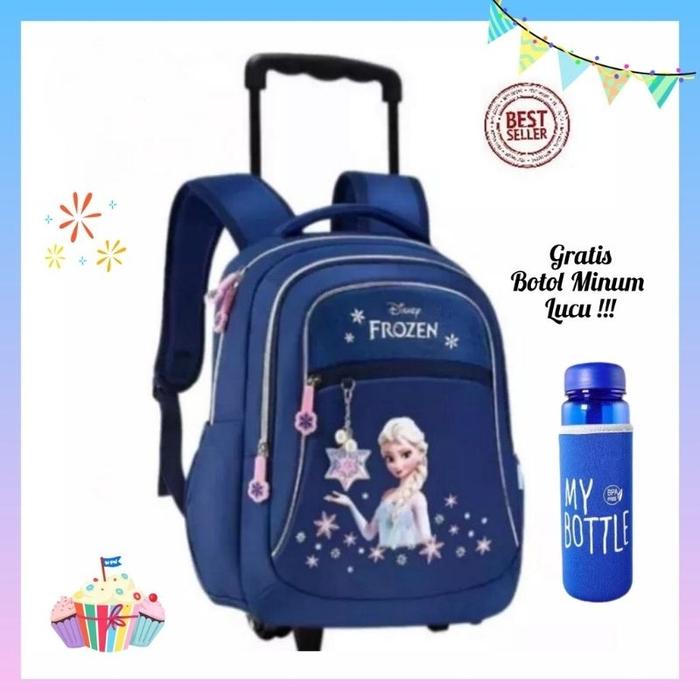 Gambar \\TERLARIS// Ransel Troly Frozen Tas Ransel Sorong Roda Bonus Botol dari Riskawati02 undefined Tokopedia