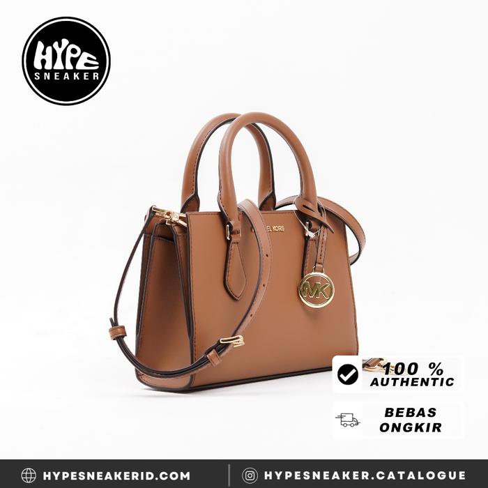 Jual Tas MICHAEL KORS SHEILA GHW BROWN SATCHEL BAG WITH LONG STRAP