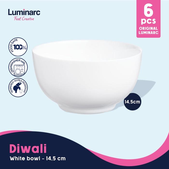 Jual EY358 Luminarc Mangkuk Mie Diwali Putih 14cm - 6Pcs PROMO ...