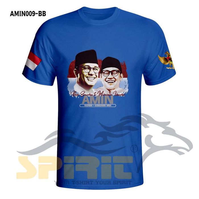 Gambar Baju/Kaos Amin Baju Kaos Anies-Cak Imin Terbaru lengan Pendek - BIRU BENHUR, XS dari G.E.D STORE undefined Tokopedia