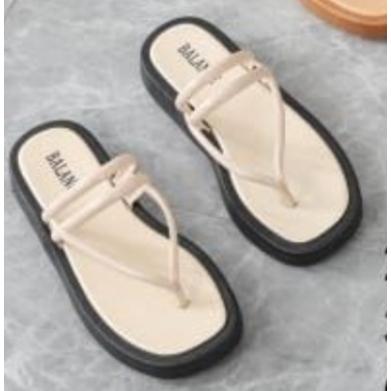 Gambar Sandal Jepit Wanita Import Balance Triple Strap Hak Rendah 2028-F1 - PutihLight, 39 dari PUSAT GROSIR SANDAL BOGOR undefined Tokopedia