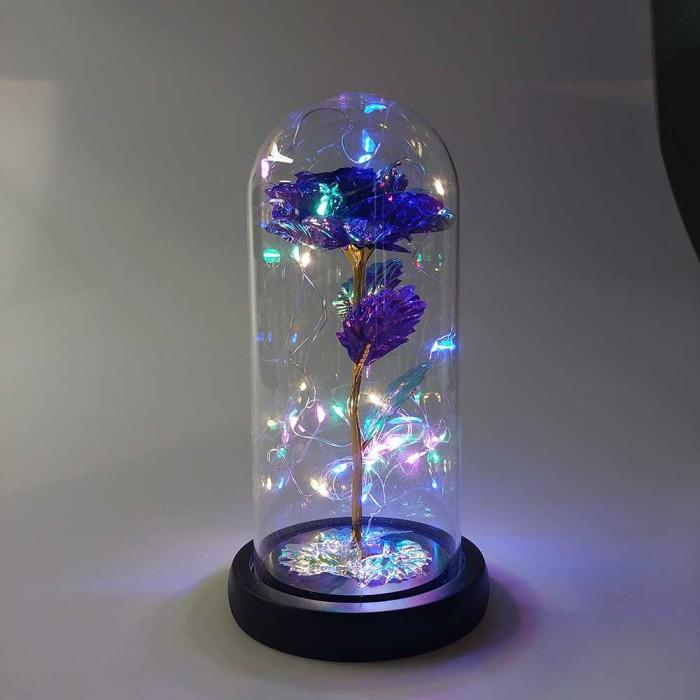 Gambar Bunga Mawar Lampu LED TAFF Dekorasi Beauty and The Beast Rose - Ungu dari Alcategory Store undefined Tokopedia