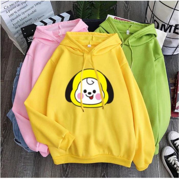 Yellow Bt21 Chimmy Hoodie Jual Bts Sweater Karakter Lucu Bt21