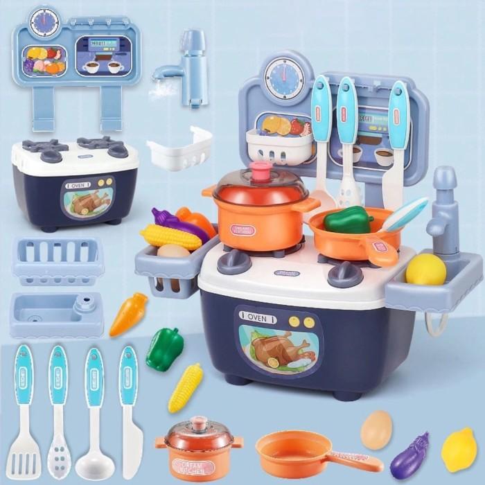 Gambar Mainan Masak Masakan Dapur Set Lengkap Anak Perempuan Murah Besar - Biru dari EVANUSA_NEW undefined Tokopedia