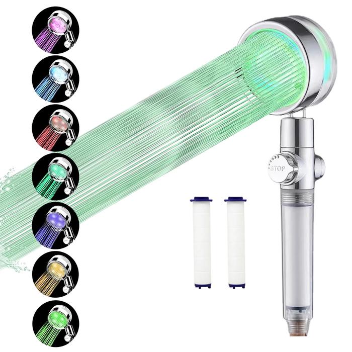 Gambar LED High Pressure Shower Heads Filtration Water Saving Spray Handheld dari arjunatoko09 undefined Tokopedia