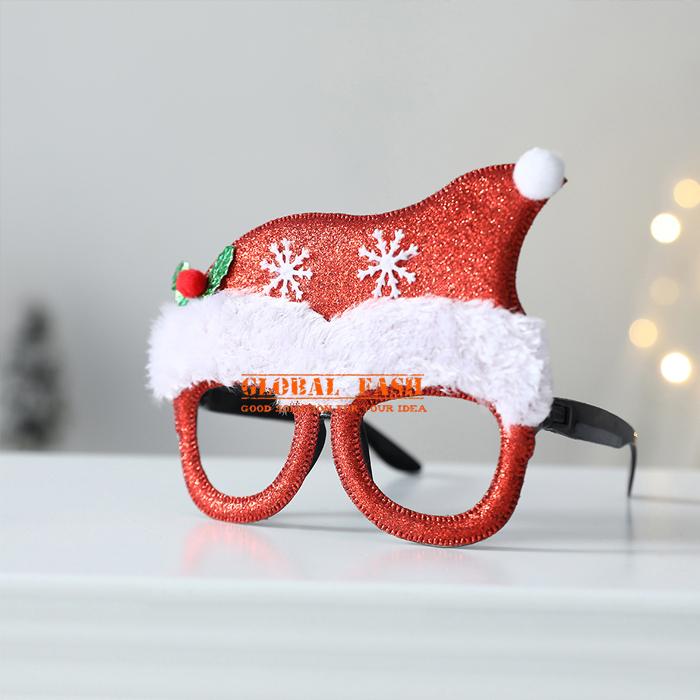 Jual isi 12 kacamata natal topi santa aksesoris hiasan natal