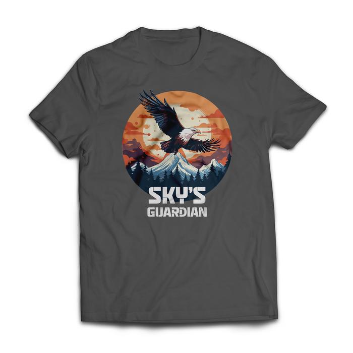 Gambar Baju Kaos Hewan Elang Sky Guardian Lengan Pendek Unisex Semi Katun - Abu Tua, M dari Titik Poin undefined Tokopedia