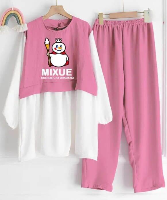 Gambar Setelan Crincle Mixue One Set Anak Perempuan 3-12 mixue - Merah Jambu, 7-8 thn dari dibarrah store undefined Tokopedia