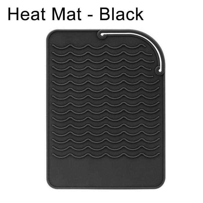 Gambar Pouch Catokan Rambut Tas Silikon Silicone Mat Hair Straightener Iron - Mat-Black dari FunToys711 undefined Tokopedia