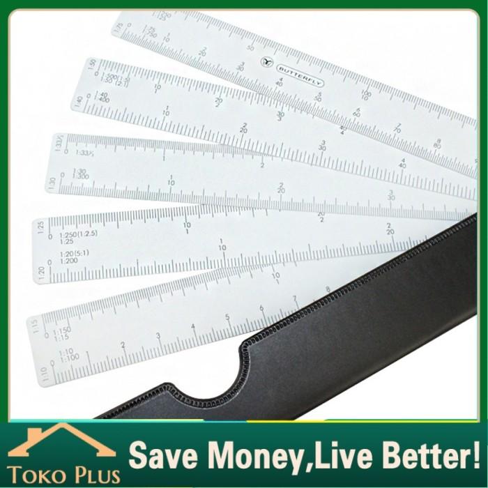 Gambar Fan Shape Architects Scale Ruler For Graphics Design Multi Ratio Measu - black dari Toko Plus ID undefined Tokopedia