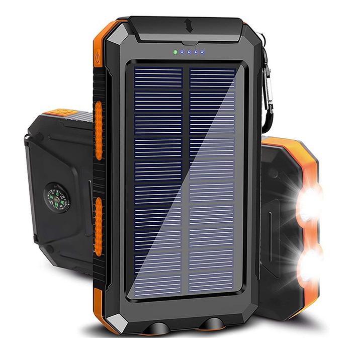 Gambar Solar Power Bank 50000 mAh Powerbank Solar Cell Tenaga Matahari Dual Power - Oranye-Upgrade dari Megano Store id undefined Tokopedia