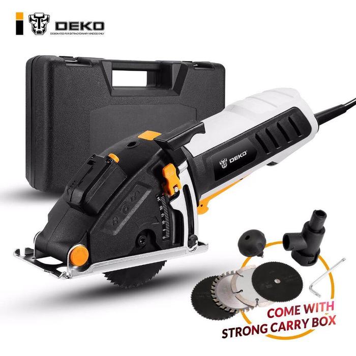 Gambar DEKO DKMS85Q1 Mini Circular Saw Power Tools Dengan L*aser, 4 Blades, S dari Kips Store12 undefined Tokopedia