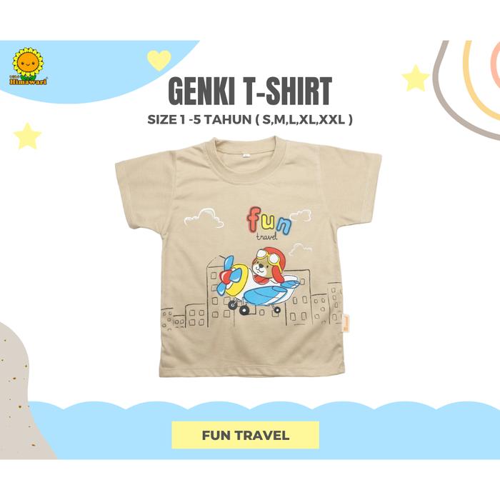 Gambar Himawari - Genki Kids T-Shirt/Baju Kaos Anak Premium Katun Unisex P.4 - FUN TRAVEL, S ( 1TAHUN ) dari Himawari baby shop undefined Tokopedia