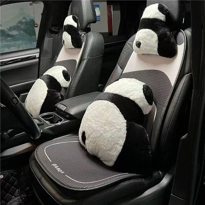 Jual Car Cushion Four Seasons Universal Cartoon Panda Headrest Car
