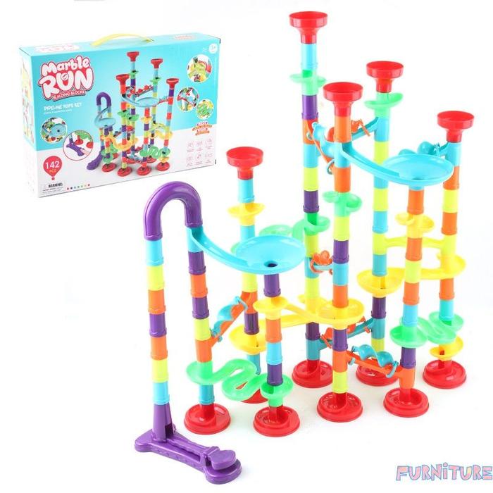 Gambar 76/142 pieces set DIY Marble construction race track building blocks dari Nura Eni undefined Tokopedia