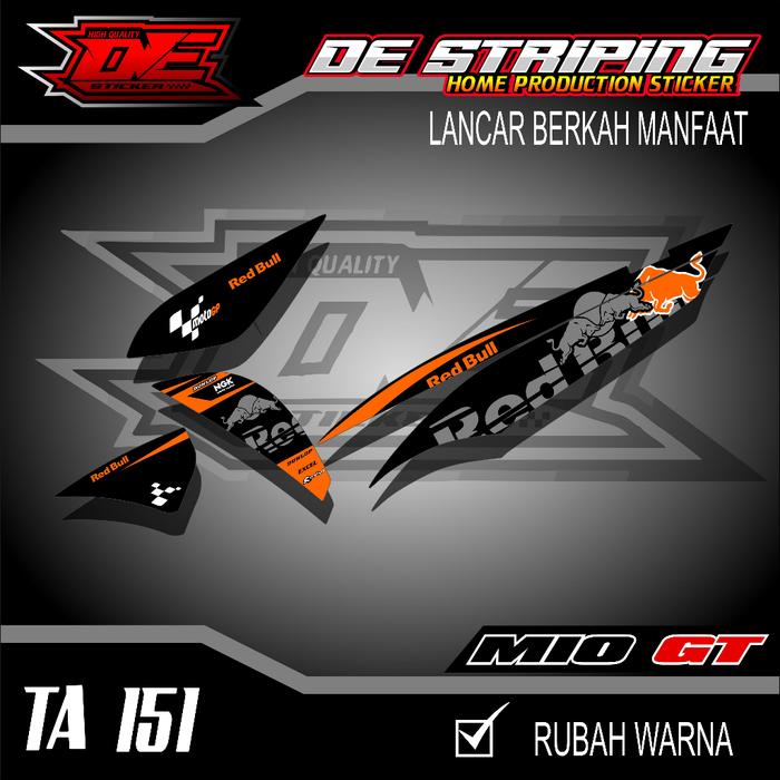Gambar 100% NEW STRIPING STIKER MOTOR MIO GT SEMIFULL KEREN MOTIF REDBULL dari Line berjaya undefined Tokopedia
