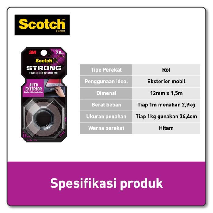 Gambar 3M Scotch - Automotive Exterior Mounting Tape | Double Tape Otomotif - 710-S12 Auto Ext dari Tohoku Store undefined Tokopedia