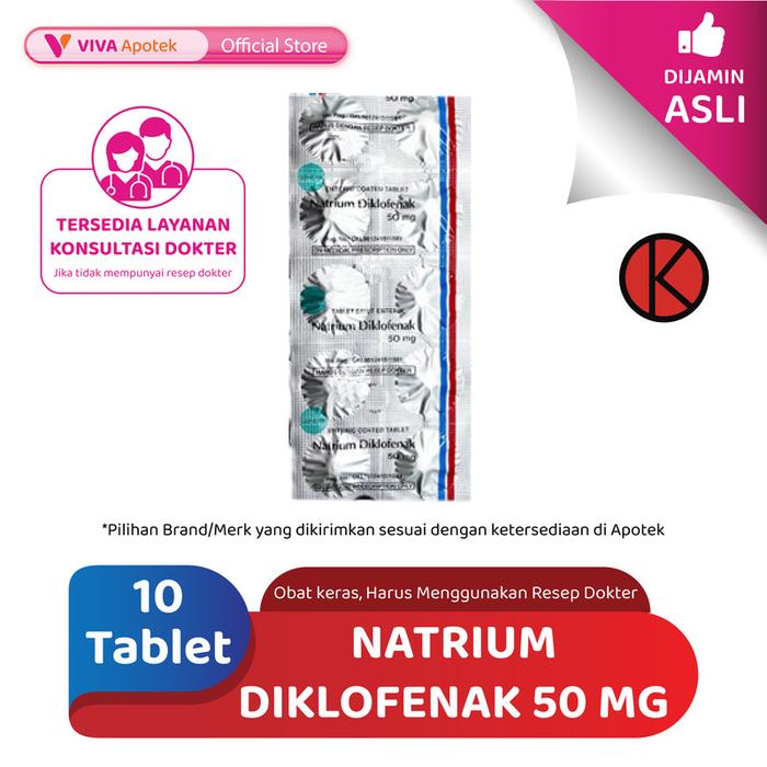 Gambar Natrium Diklofenak 50 mg / Nyeri Sendi / Bengkak / Radang (10 Tablet) dari VIVA APOTEK undefined Tokopedia