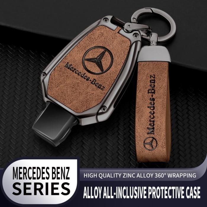 Gambar Metal Kulit Mercedes Key Case Sarung Kunci Mercy W212 W205 X253 W166 - Gun Metal Brown dari Garasi Nugi R2S undefined Tokopedia