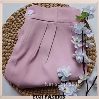 Gambar Celana Kulot Panjang Bestie Highwaist Premium Import Bahan Jatuh/ Fuji - Pink 1 kancing, L dari Fuji fashion shop undefined Tokopedia