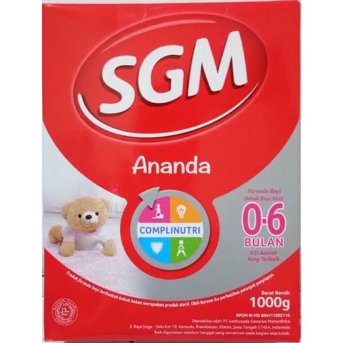 Gambar SGM Ananda Susu Bubuk 0-6 Bulan / 6-12 Bulan 1000gr dari Toko bajumas undefined Tokopedia
