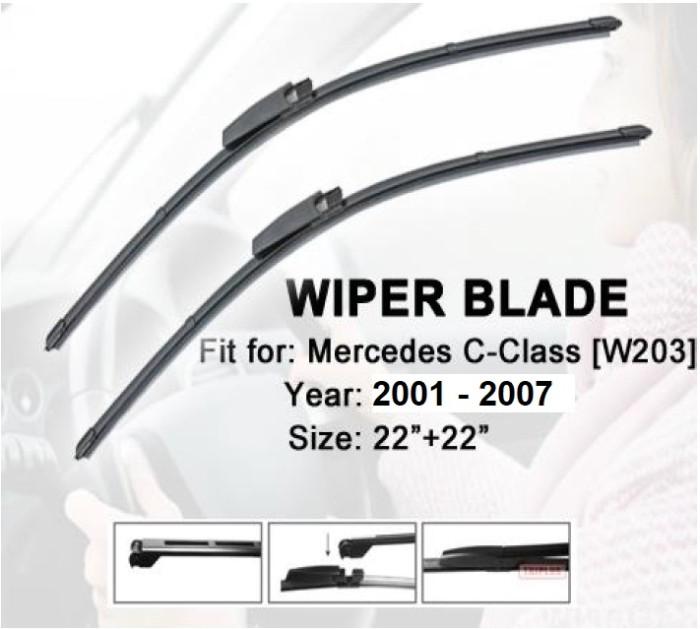 Gambar Mercedes W203 W204 Mercy C180 C200 Wiper Frameless Hi Performance Set - W203 dari Garasi Nugi R2S undefined Tokopedia