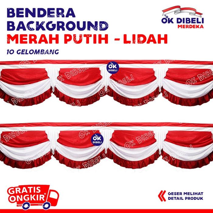 Jual Bendera Panjang 10 Gelombang Murah Bendera Indonesia Raya Merah ...
