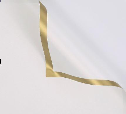 Gambar KOREA KERTAS BUNGA ECER LINE GOLD WARNA SOLID XXYXY FLOWER WRAP ALL - WHITE dari Korean Party Style Store undefined Tokopedia