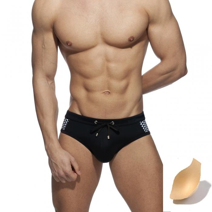 Gambar Swimwear Pria + Removable Pad BS418P Swimming Trunk Celana Renang Pria - Hitam, M dari ID7STORE undefined Tokopedia
