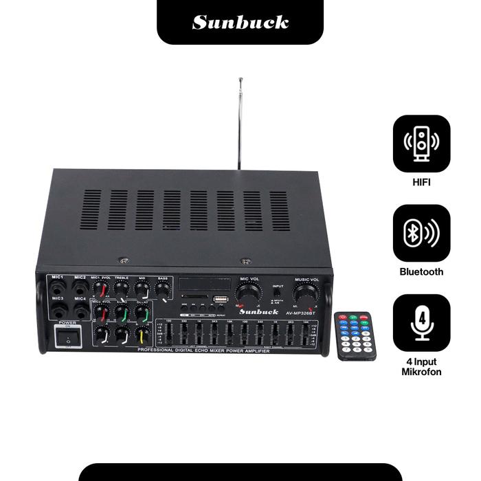 Jual SUNBUCK AV-MP326BT BLUETOOTH EQ AMPLIFIER KARAOKE FM 2000W