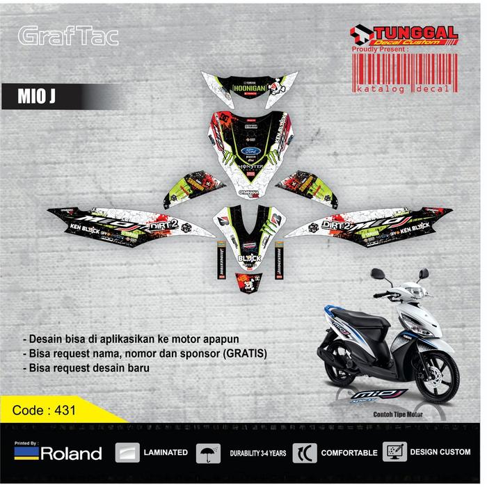 Gambar DECAL CUSTOM YAMAHA MIO J - HOONIGAN dari Ika Gerwikter undefined Tokopedia