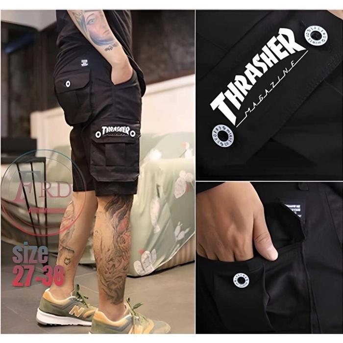 Gambar Celana Cargo Pendek Pria Terbaru Kargo Pdl Mma Ufc Surfing Modern - Hitam, 28 dari Brotherscap shop undefined Tokopedia