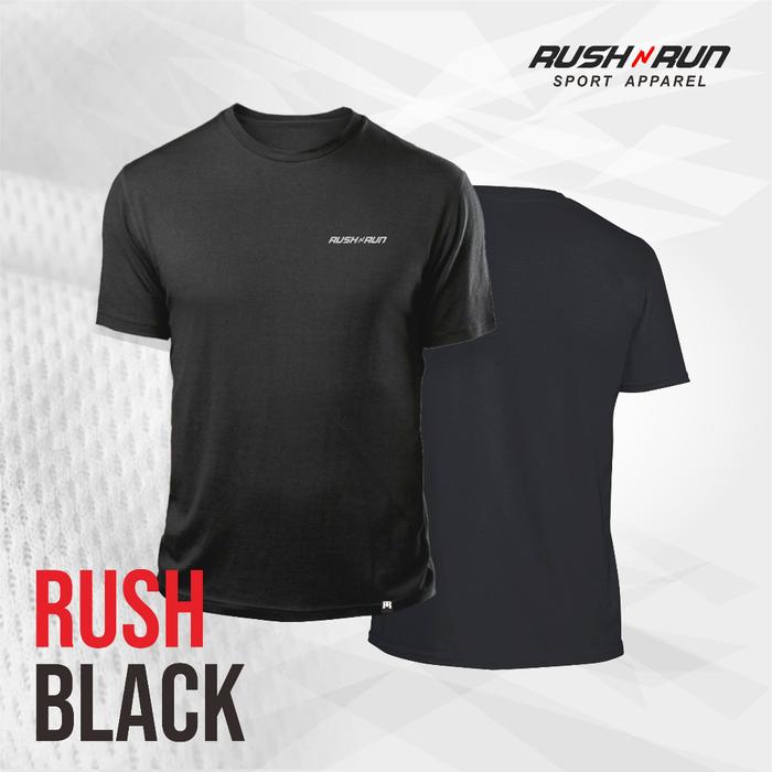 Gambar Rush n Run Baju Olahraga Lari Running Pria Bahan Dry Fit Fitness Gym - Hitam, XL dari BeliFungsi undefined Tokopedia