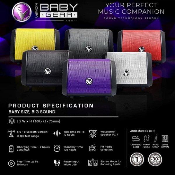 Gambar Venom Baby Gear Vbg 1 Speaker Bluetooth Original dari Neisoe undefined Tokopedia