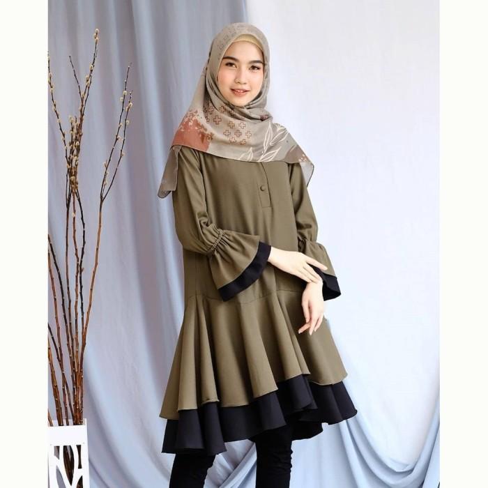 Gambar Pakaian Baju Tunik Atasan Muslim Wanita Kekinian Terbaru Tunik murah - oliv dari Gamis_ALL_Store undefined Tokopedia