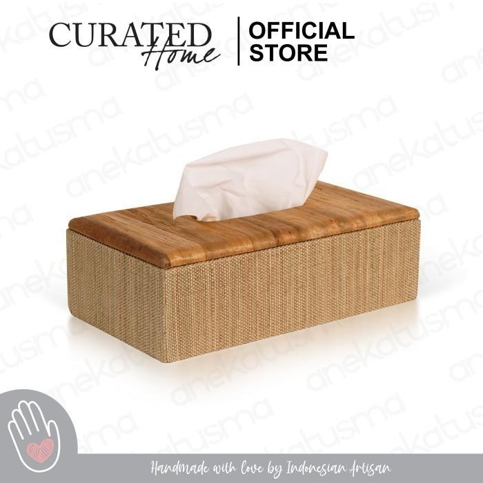 Gambar Curated Home - Decorative Tissue Box - Rectangular Woven - Natural White dari AnekaTusma undefined Tokopedia