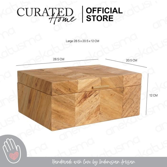 Gambar Decorative Box | Kotak Aksesoris & Perhiasan | Curated Home Chevron WH - Large dari AnekaTusma undefined Tokopedia