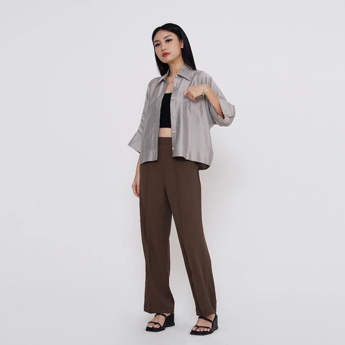 Gambar Meiji Beyond Fashion - BNY Kemeja Wanita AK1706 - Abu, S dari Meiji Beyond Fashion undefined Tokopedia