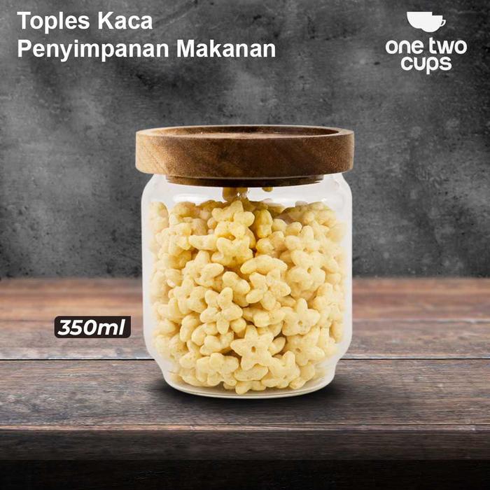 Gambar Toples Kaca Kedap Udara Canister Coffee Storage Wood Lid - Transparan, 9.5 x 10.3 cm dari Online Produk Store undefined Tokopedia